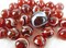 25 Glass Marbles ROOSTER Red/White Translucent/Transparent Shooter Swirl game